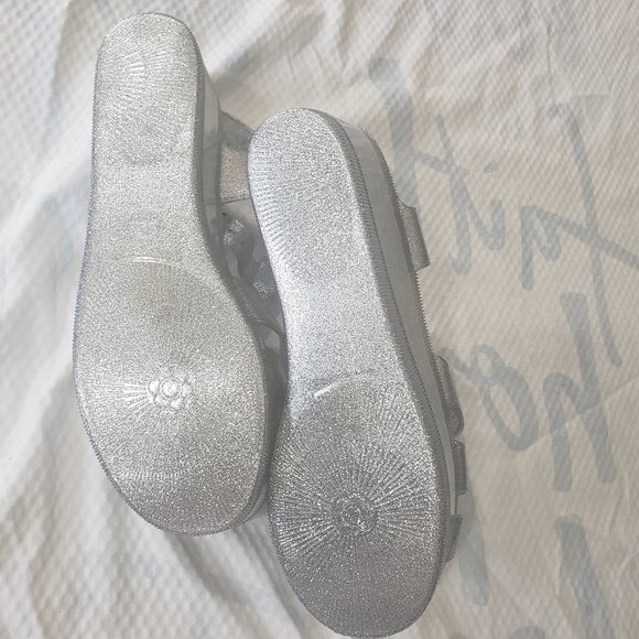 Platform Jelly Sandals - Glitter Silver NWB - Picture 10 of 11